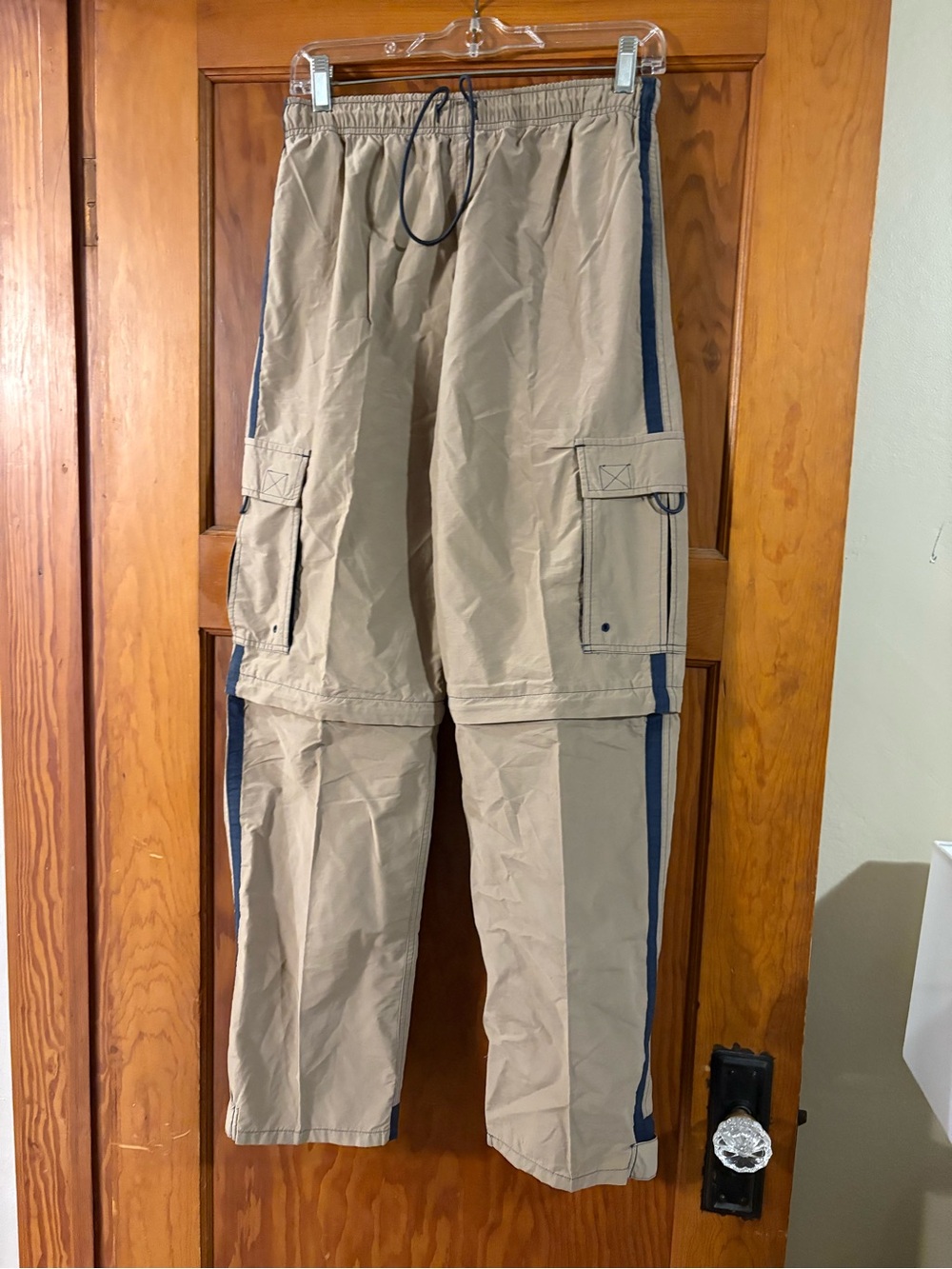 Sonoma Khaki Cargo Pants with Navy Side Trim